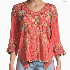 Johnny Was Gabriela embroidered blouse